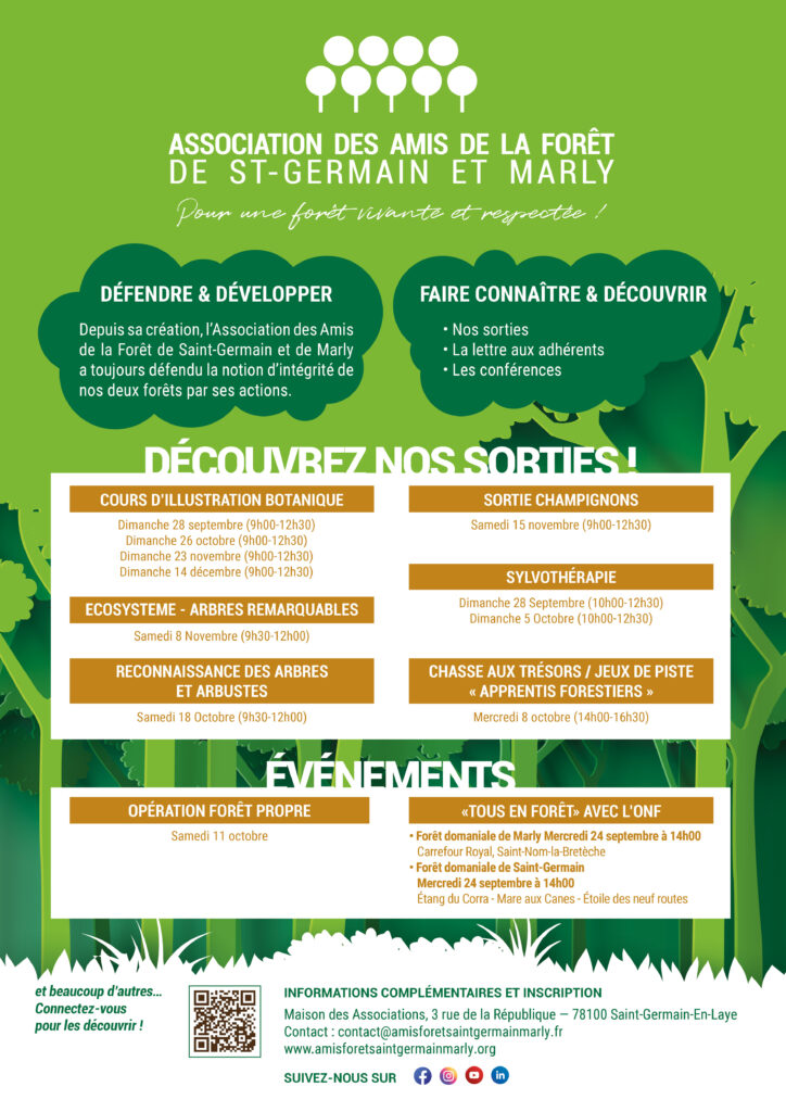 Affiche du programme des sorties et évènements pour le 4ème trimestre 2025