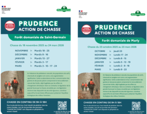 dates des chasses 2025-2026 pour la forêt de Saint-Germain et le massif de Marly