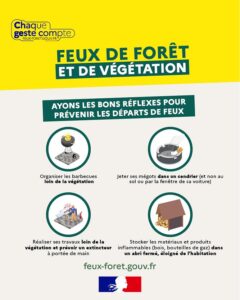 Image ONF sur l'affiche des bons réflexes pour éviter les feux de forêt